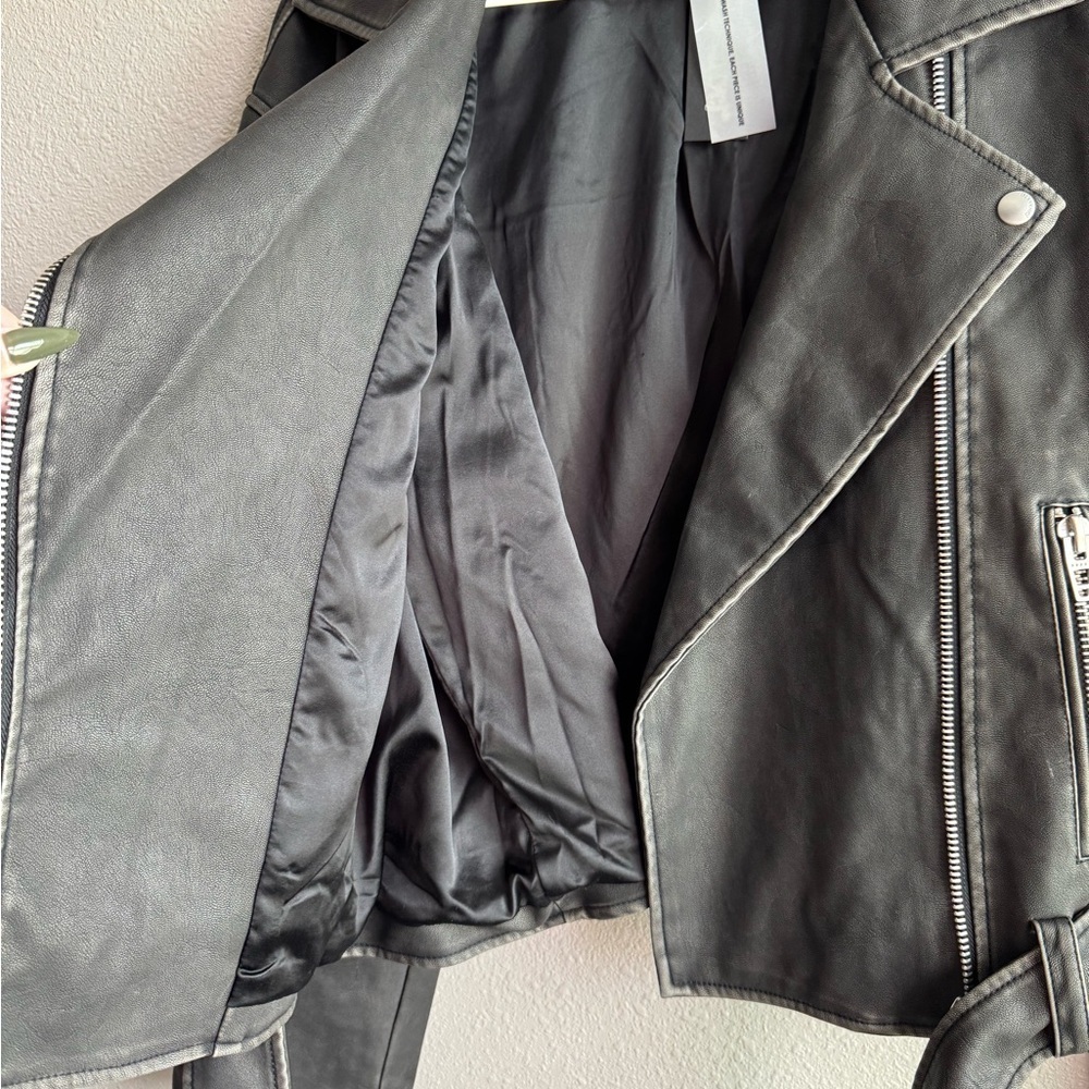 BLANK NYC Vegan Leather Moto Jacket with Belt - Picture 11 of 13